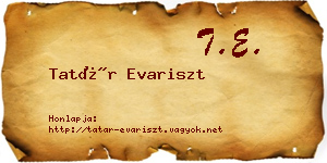 Tatár Evariszt névjegykártya
